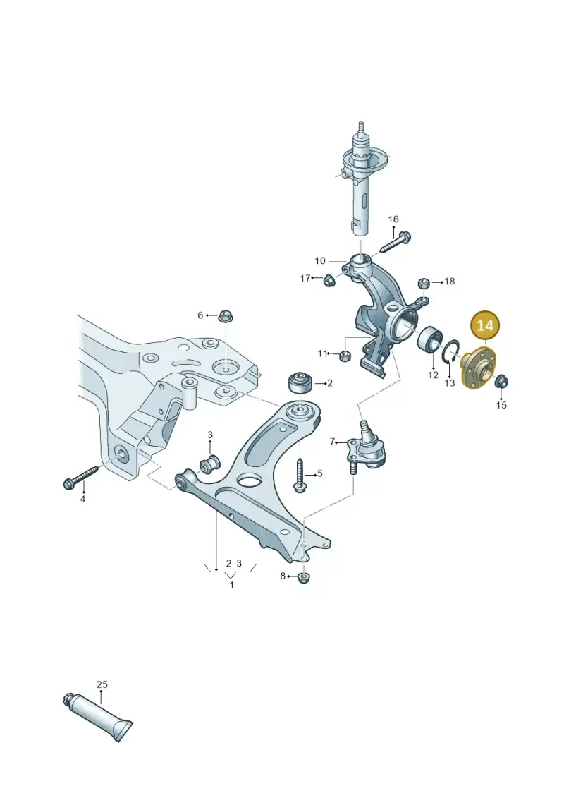 1S0407615 — Volkswagen Up! 1.0 BlueMotion (2016-2023) diagram 899407000, position 14
