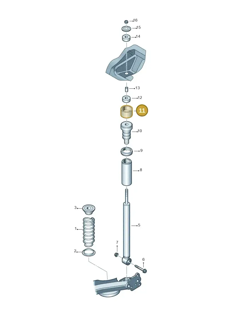 1S0512147 — Volkswagen Up! 1.0 BlueMotion (2016-2023) diagram 723511000, position 11