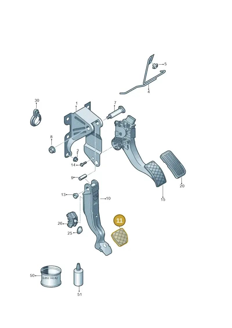 1S0721173 — Volkswagen Up! 1.0 BlueMotion (2016-2023) diagram 723721600, position 11