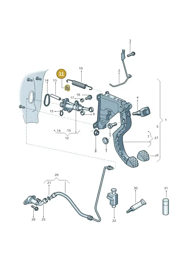 1S0721443 — Volkswagen Up! 1.0 TSI (2017-2021) diagram 570721025, position 11
