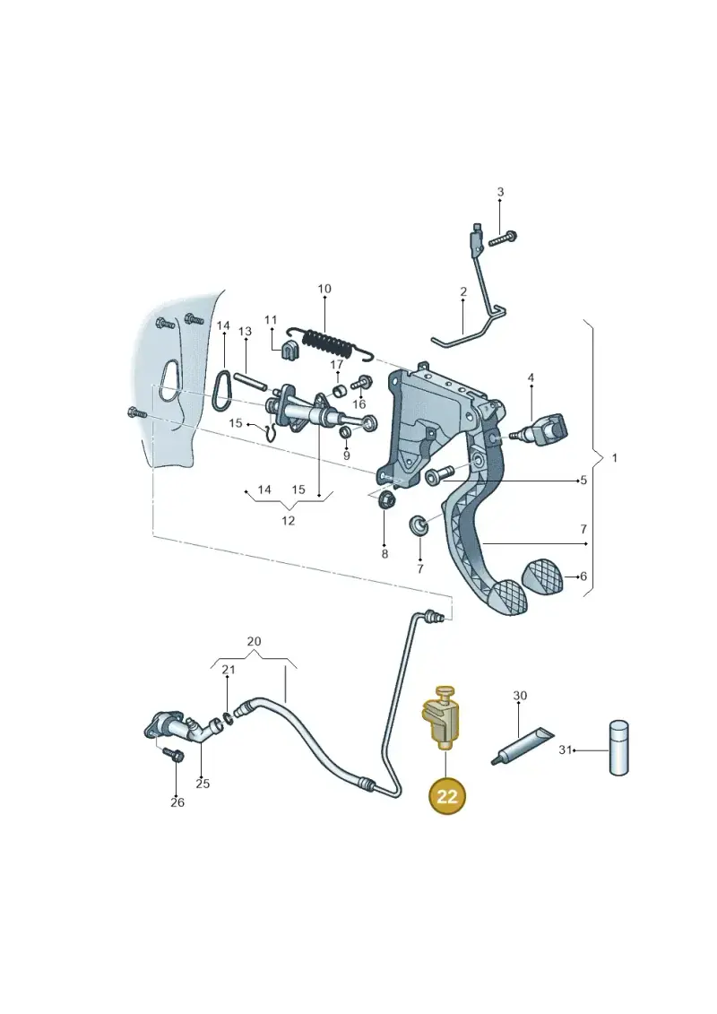 1S0721491A — Volkswagen Up! 1.0 TSI (2013-2017) diagram 559721260, position 22