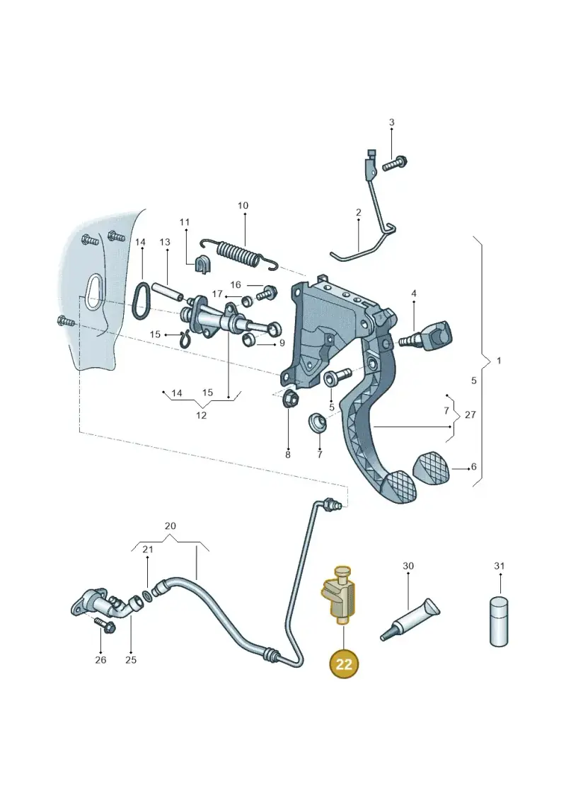 1S0721491A — Volkswagen Up! 1.0 TSI (2017-2021) diagram 570721025, position 22