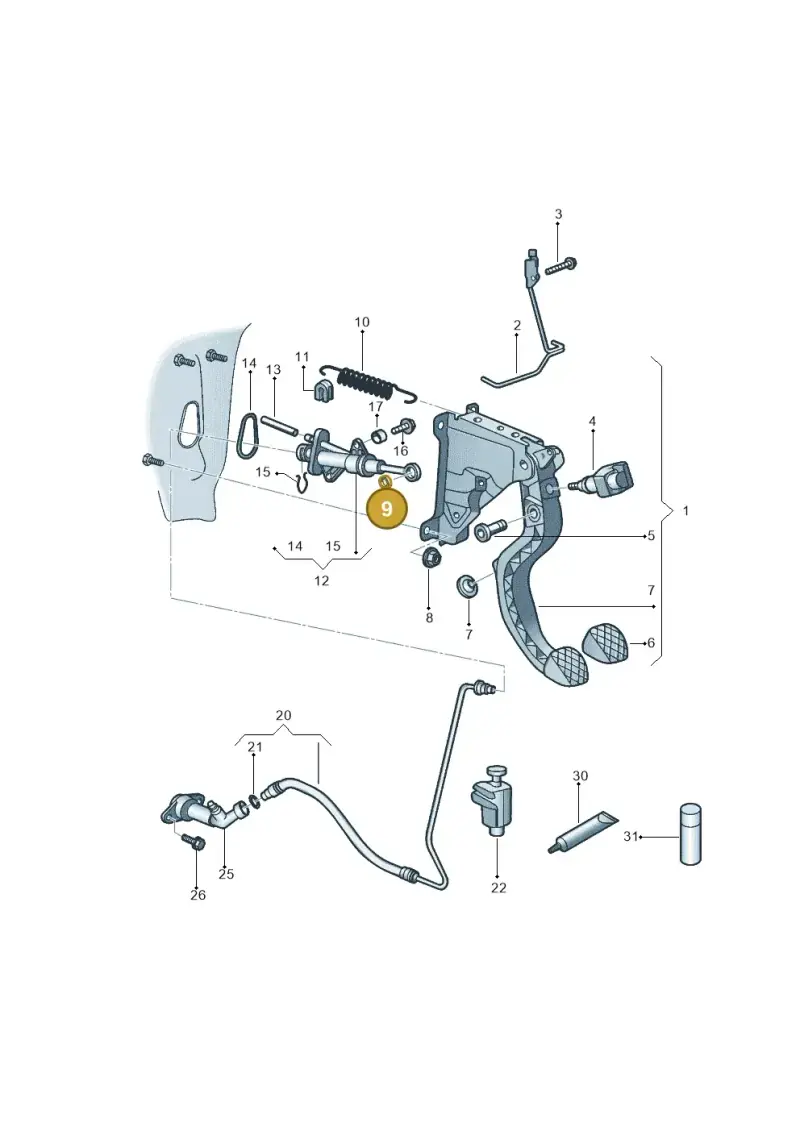 1S0721543 — Volkswagen Up! 1.0 TSI (2013-2017) diagram 559721260, position 9