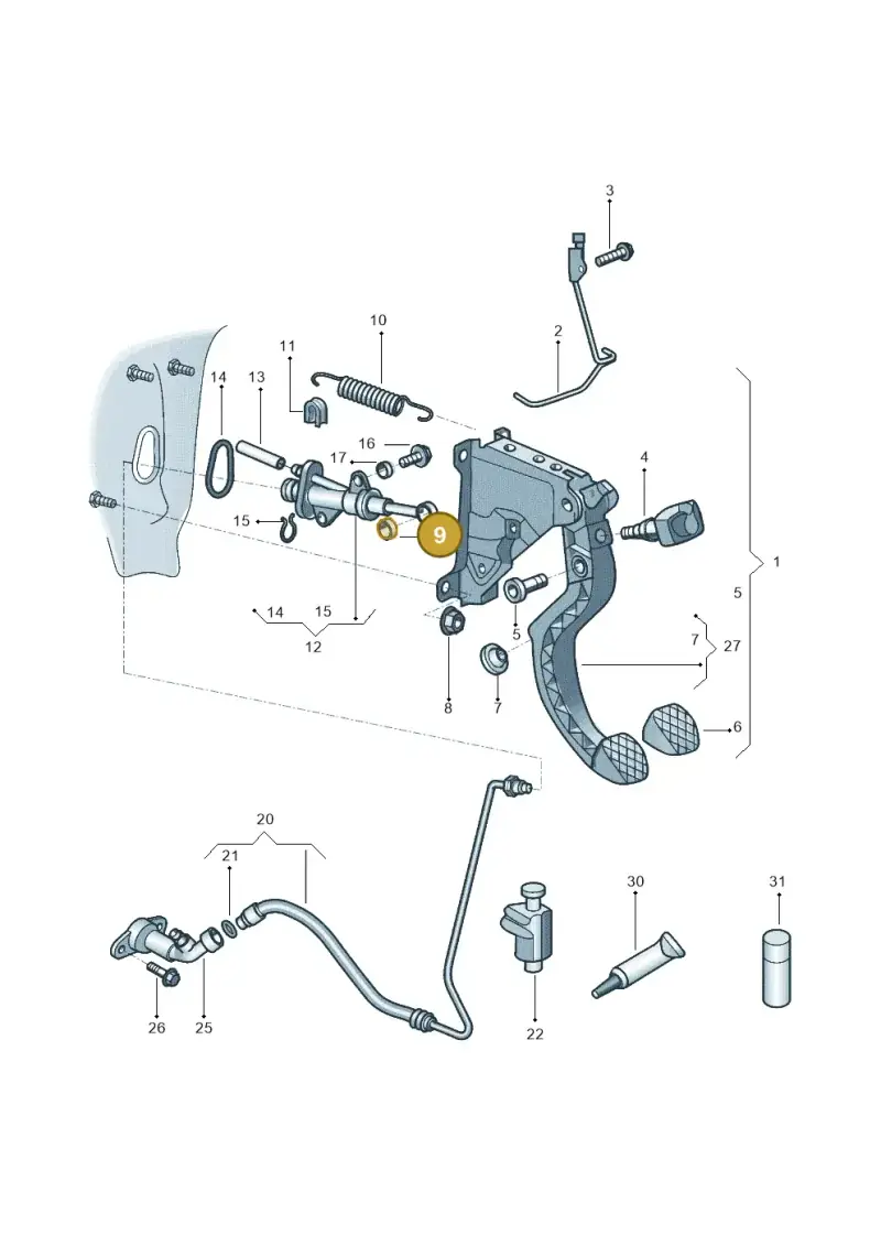 1S0721543 — Volkswagen Up! 1.0 TSI (2017-2021) diagram 570721025, position 9
