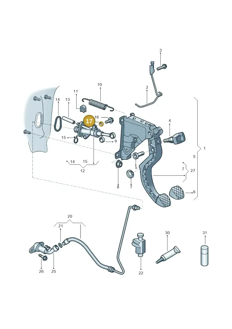 1S0721620 — Volkswagen Up! 1.0 TSI (2017-2021) diagram 570721025, position 17