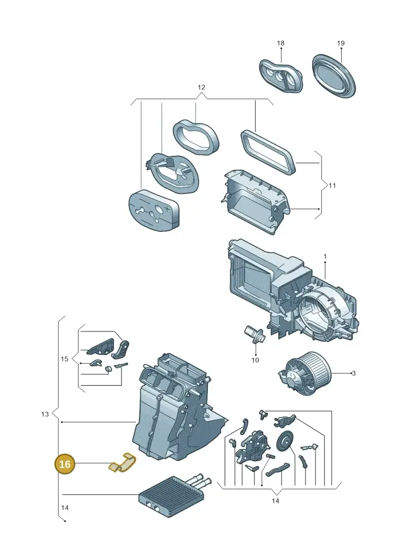1S0820245 — Volkswagen Up! 1.0 BlueMotion (2016-2023) diagram 723819220, position 16