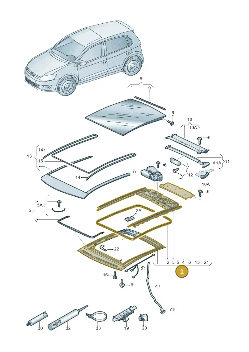1S0877045D — Volkswagen Up! 1.0 BlueMotion (2016-2023) diagram 672877000, position 1