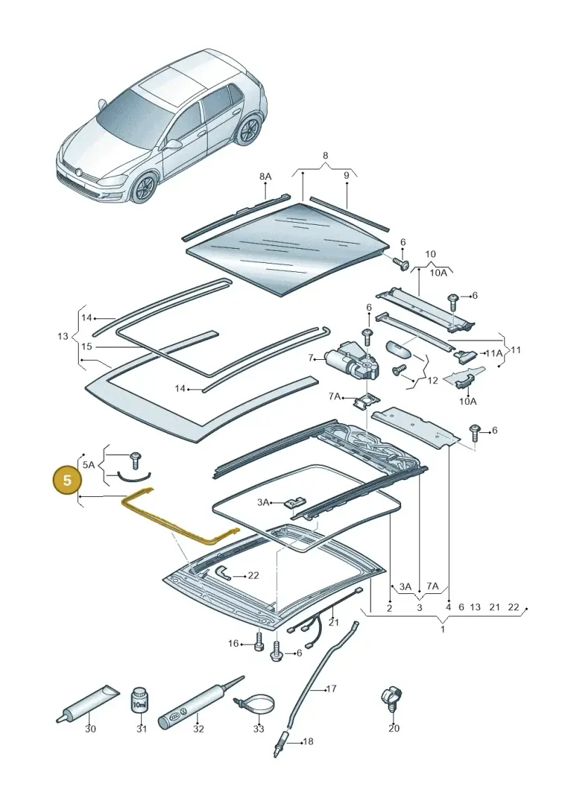 1S0877651 — Volkswagen Golf 1.4 BlueMotion (2012-2017) diagram 746877000, position 5