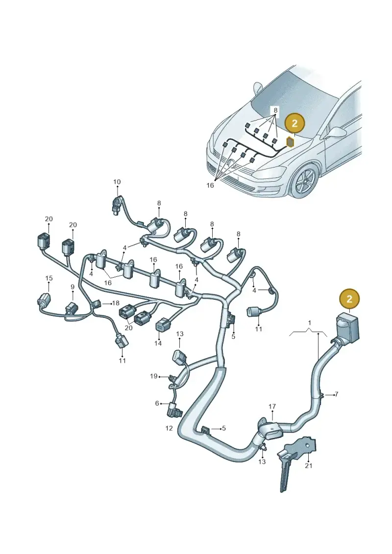 1S0906379 — Volkswagen Golf (2015-2019) diagram 867971120, position 2