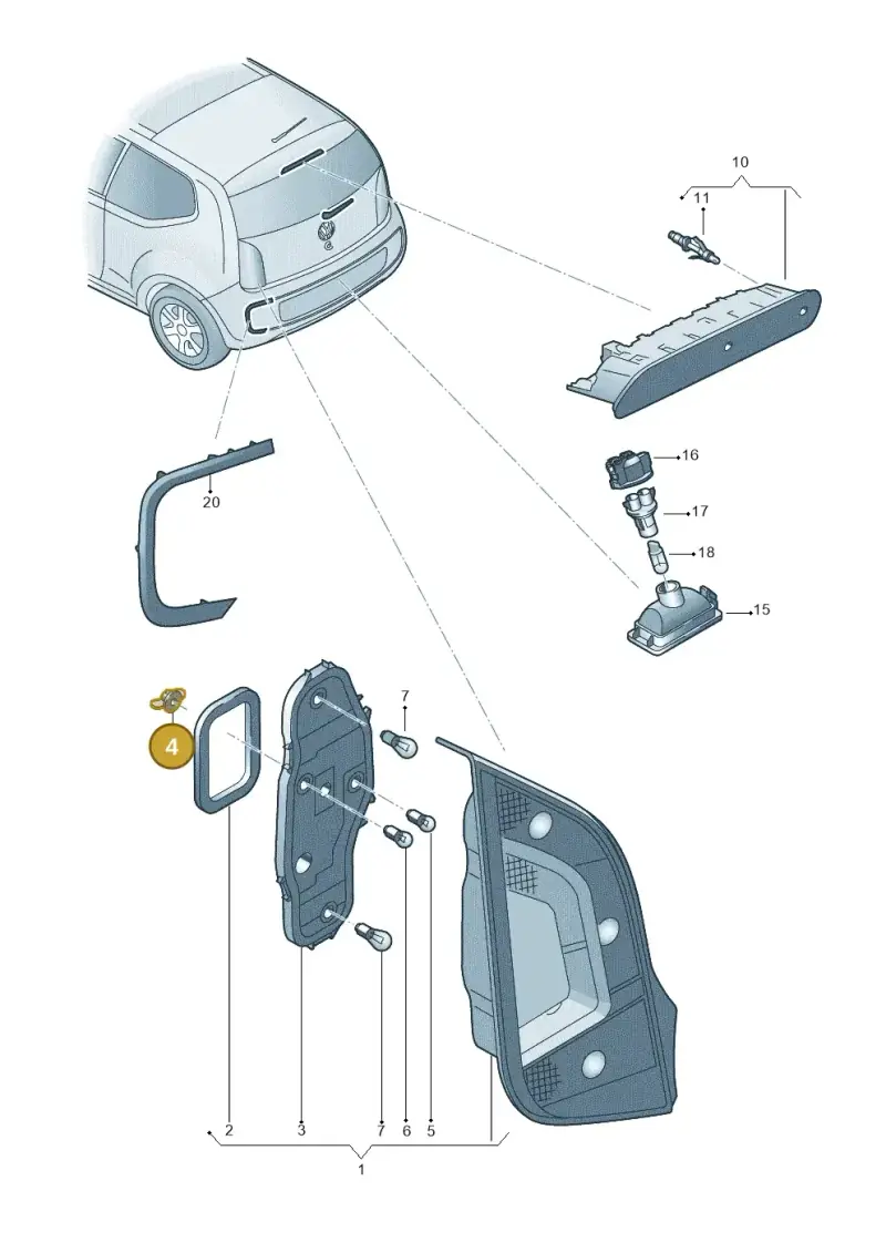 1S0945300A — Volkswagen E-up! (2013-2016) diagram 772945000, position 4