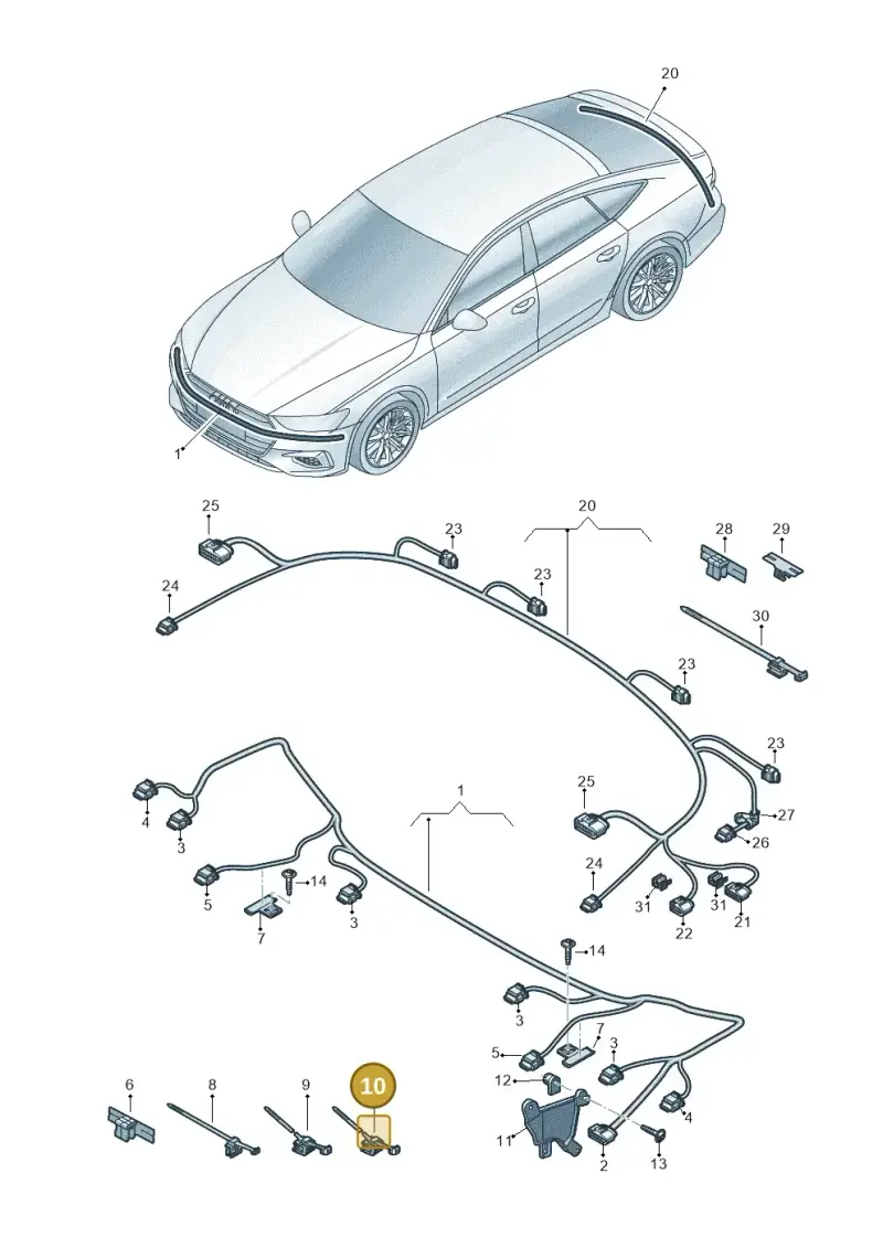 1S0971838 — Audi A7 (2021-) diagram 435972500, position 10