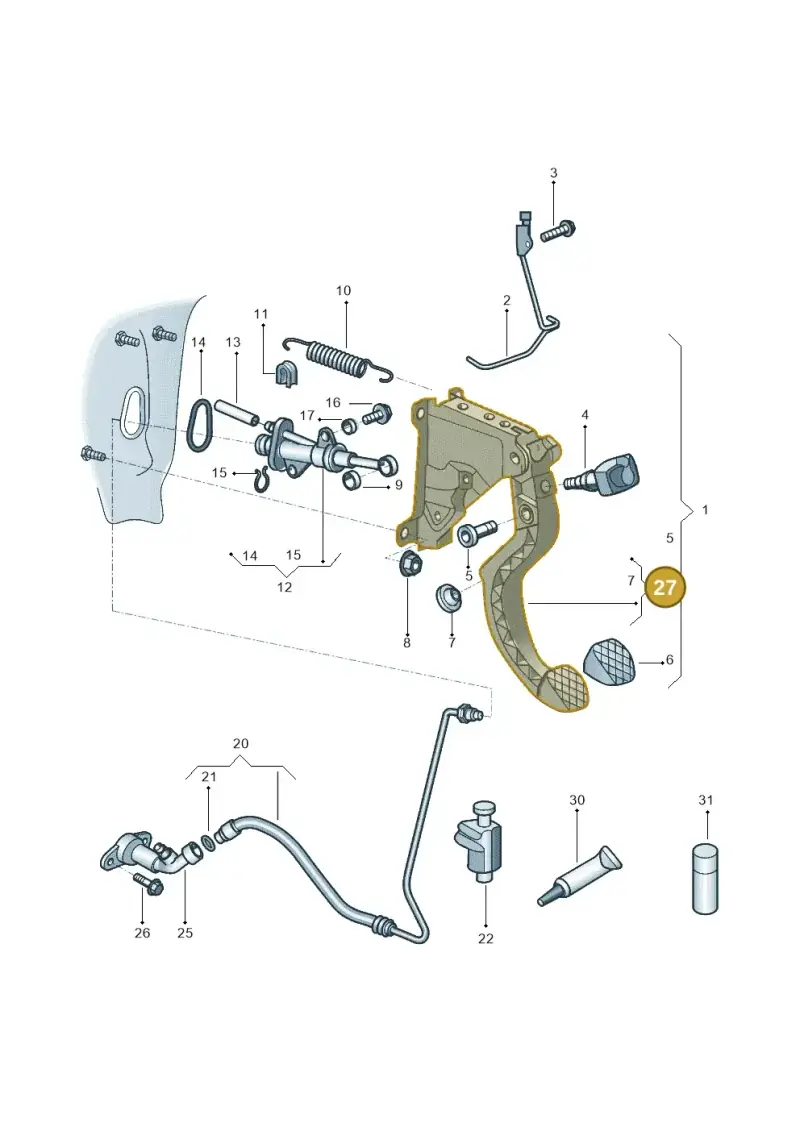 1S1721160A — Volkswagen Up! 1.0 TSI (2017-2021) diagram 570721025, position 27