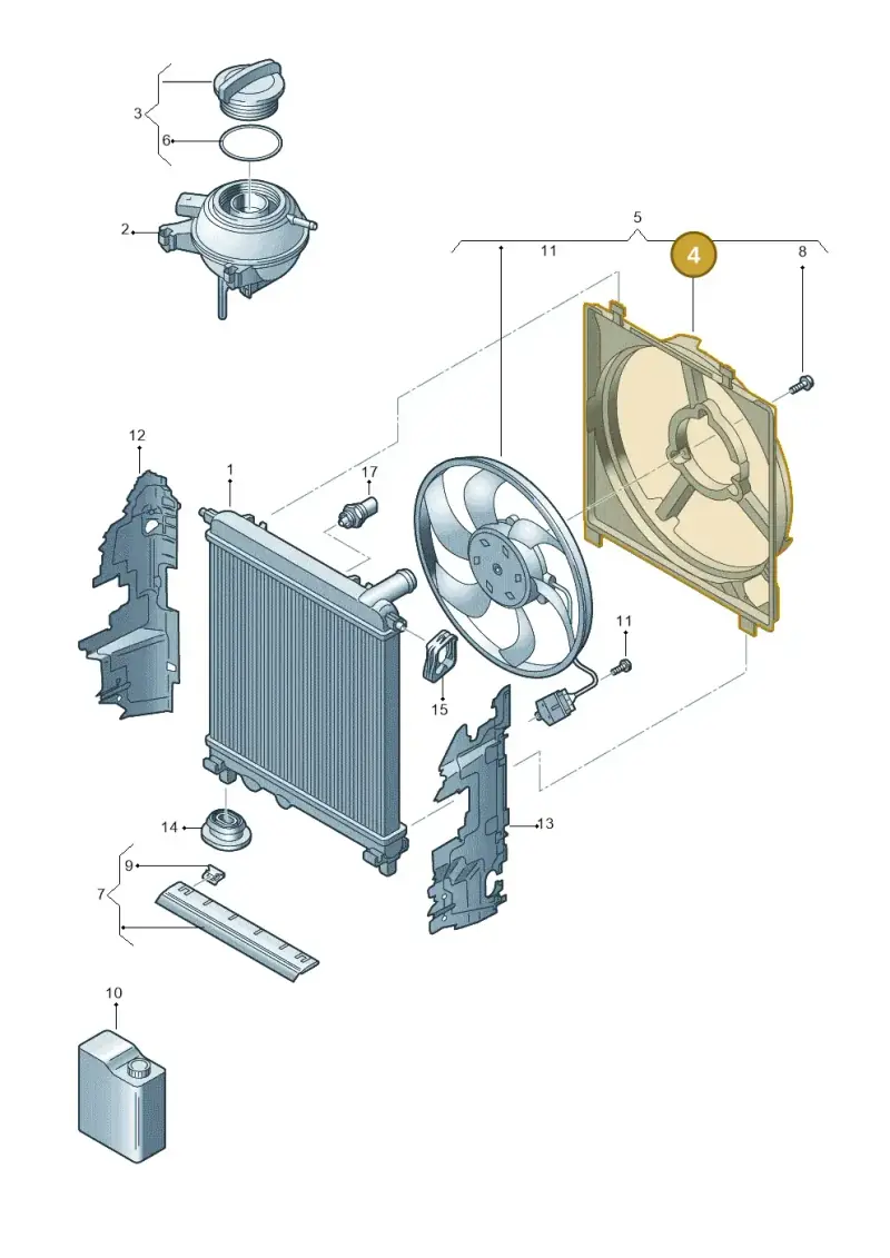 1SB121205 — Volkswagen Up! 1.0 BlueMotion (2016-2023) diagram 892122000, position 4