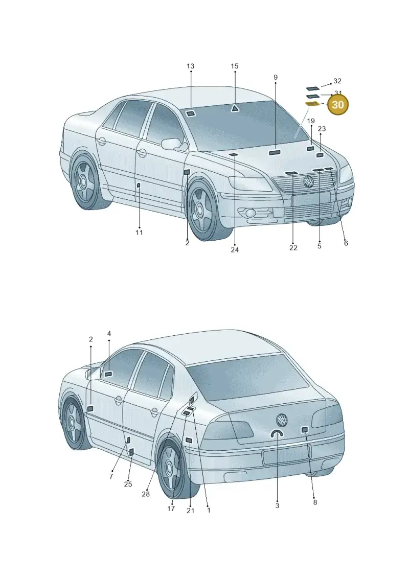1T0000294 — Volkswagen Phaeton 4motion (2010-2016) diagram 258010000, position 30
