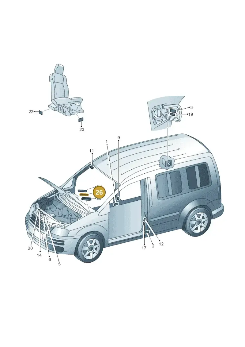 1T0000294 — Volkswagen Caddy Maxi Kombi (2010-2015) diagram 443010000, position 26