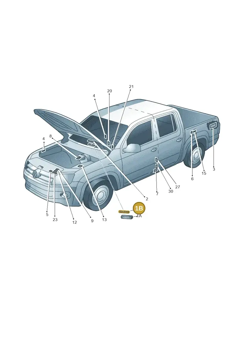 1T0000294 — Volkswagen Amarok twin cab (2022-) diagram 683010000, position 1B