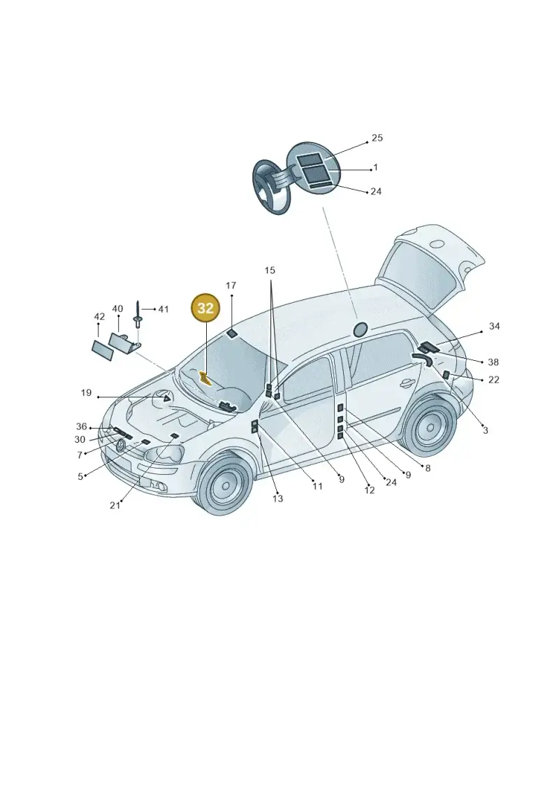 1T0010342P — Volkswagen Golf 2.0 (2008-2011) diagram 649010000, position 32