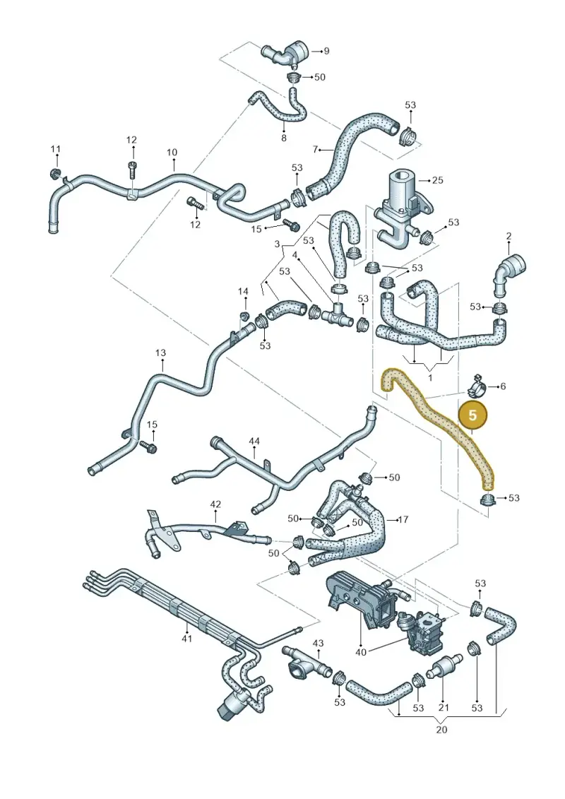 1T0122073AN — Volkswagen Touran 1.9 (2008-2010) diagram 409121460, position 5