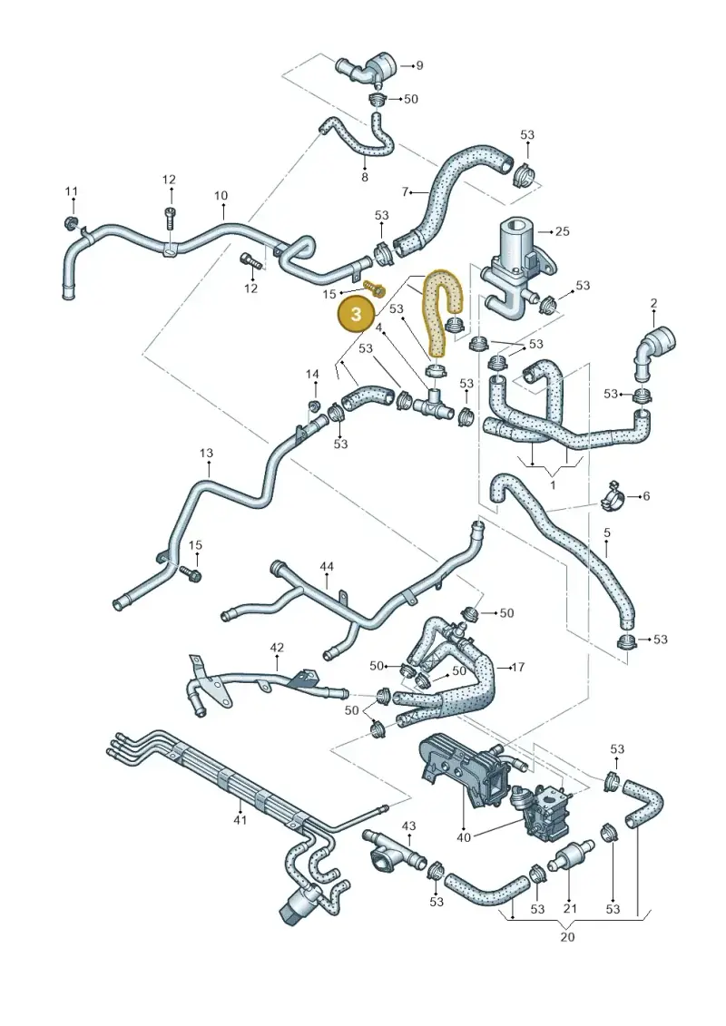 1T0122157AK — Volkswagen Touran 1.9 (2008-2010) diagram 409121460, position 3