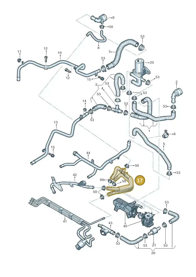 1T0122447G — Volkswagen Touran 1.9 (2008-2010) diagram 409121460, position 17