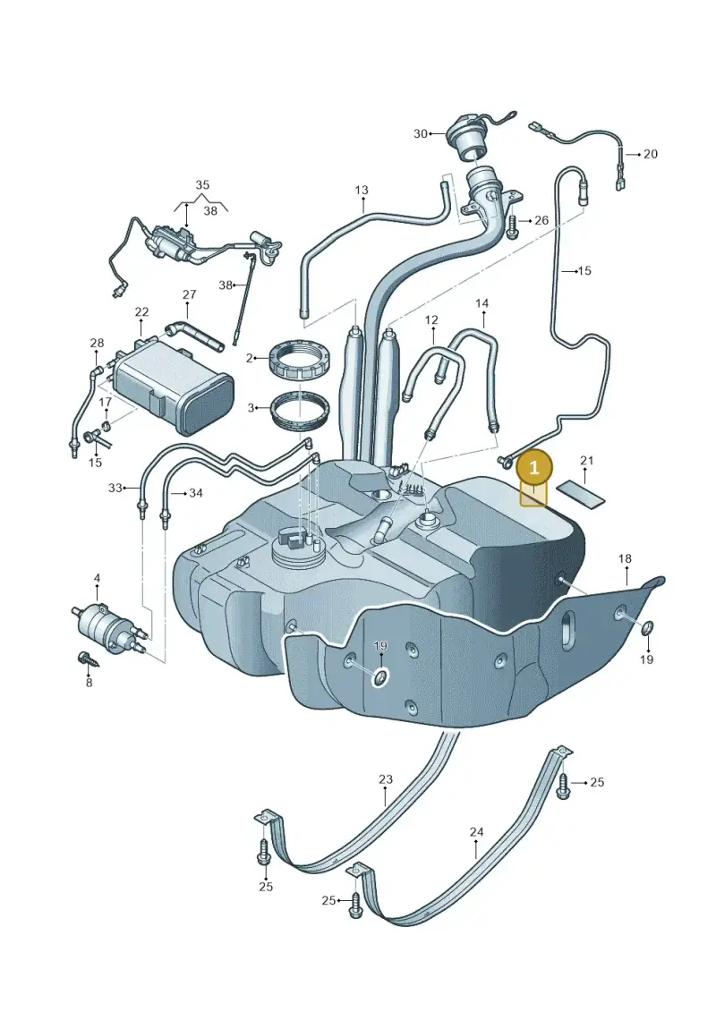 1T0201055E — Volkswagen Touran 1.9 (2008-2010) diagram 615201050, position 1
