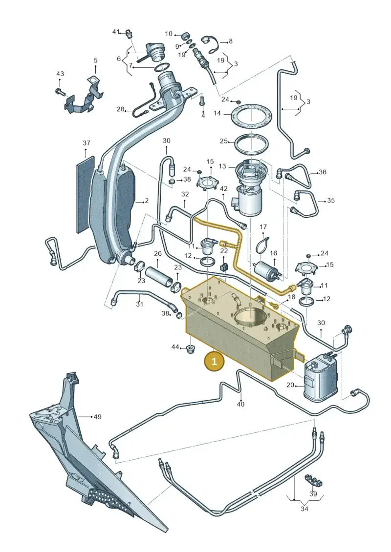 1T0201075H — Volkswagen Touran 2.0 (2010-2015) diagram 694201060, position 1