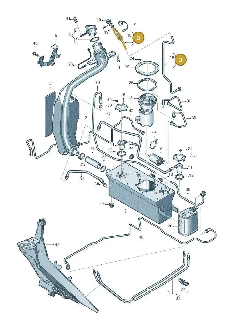 1T0201106D — Volkswagen Touran 2.0 (2010-2015) diagram 694201060, position 3