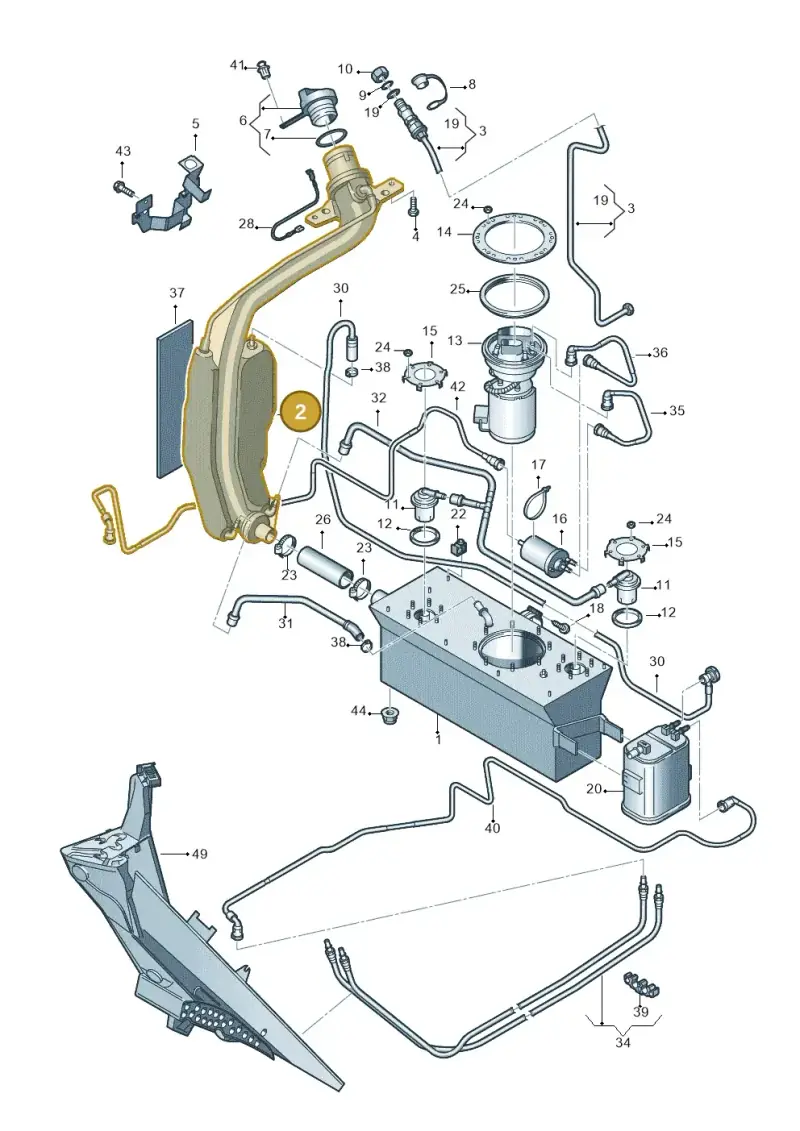 1T0201129A — Volkswagen Touran 2.0 (2010-2015) diagram 694201060, position 2