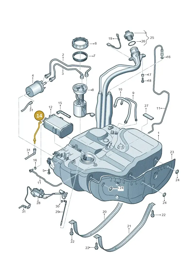 1T0201160B — Volkswagen Touran 2.0 (2010-2015) diagram 694201400, position 14