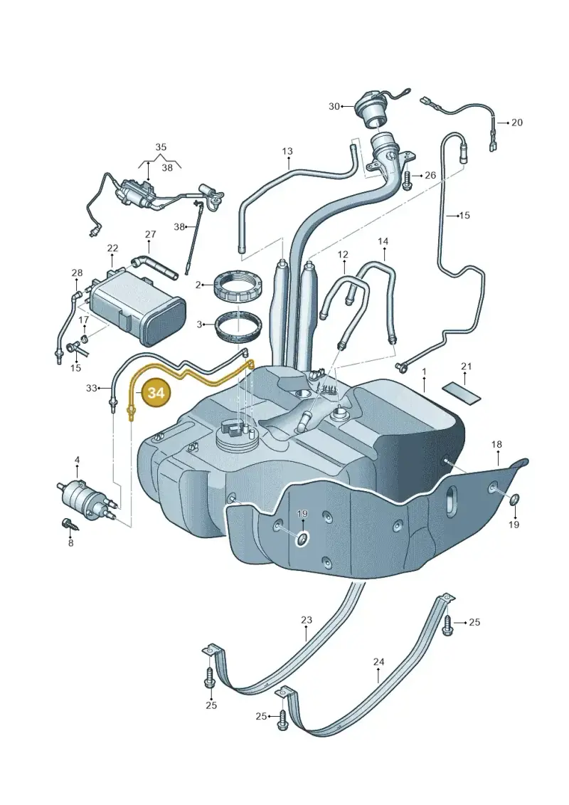 1T0201294C — Volkswagen Touran 1.9 (2008-2010) diagram 615201050, position 34