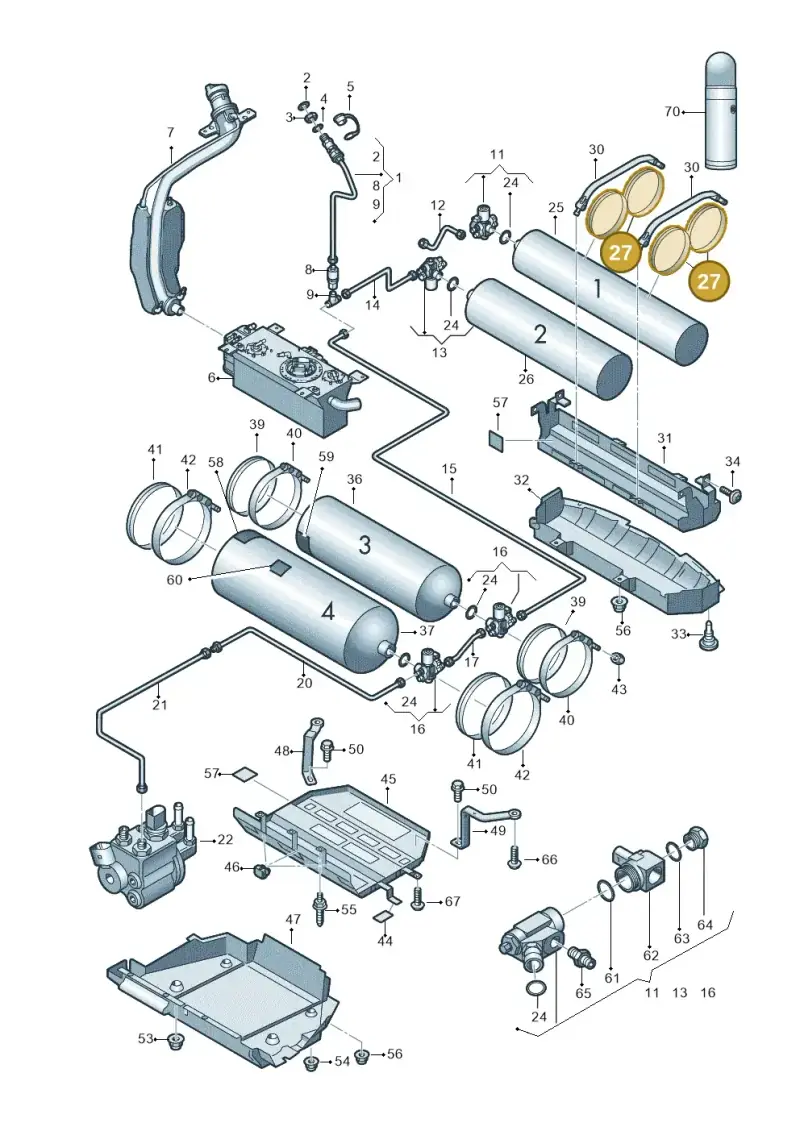 1T0201299 — Volkswagen Touran 2.0 (2010-2015) diagram 694201070, position 27
