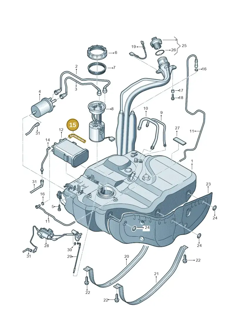 1T0201336 — Volkswagen Touran 2.0 (2010-2015) diagram 694201400, position 15