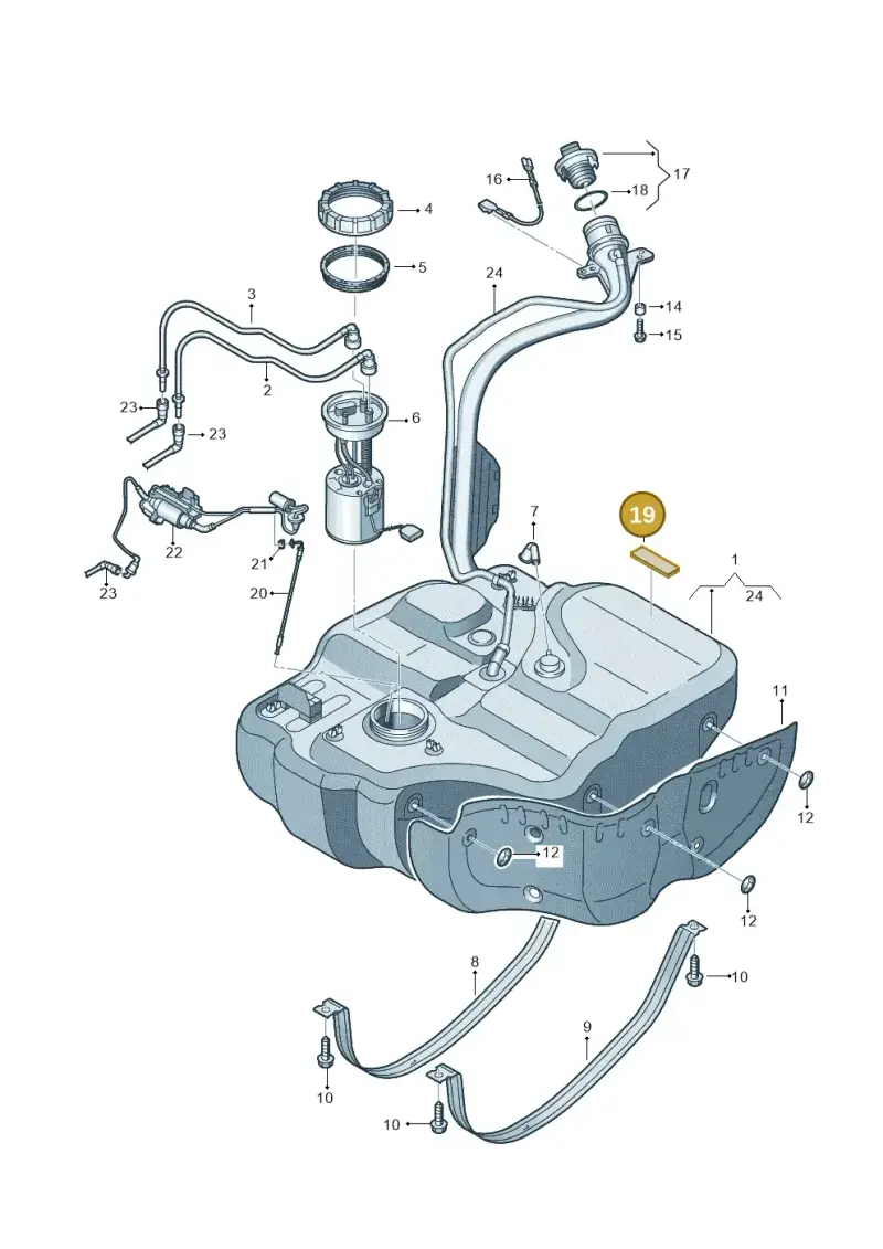 1T0201535 — Volkswagen Touran 2.0 (2010-2015) diagram 694201600, position 19