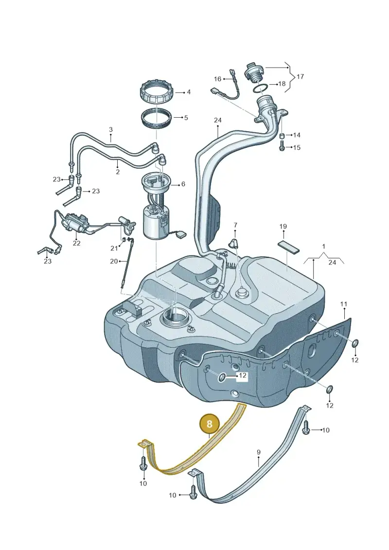 1T0201653 — Volkswagen Touran 2.0 (2010-2015) diagram 694201600, position 8