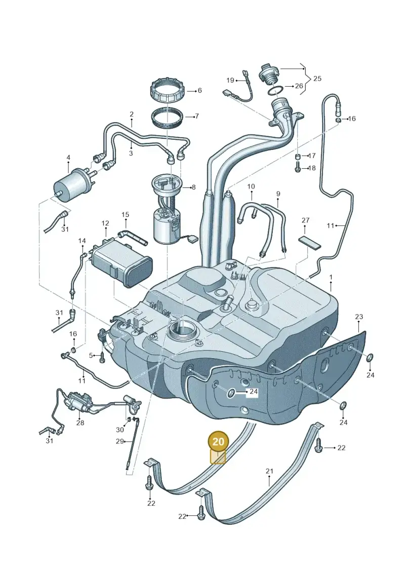 1T0201653 — Volkswagen Touran 2.0 (2010-2015) diagram 694201400, position 20