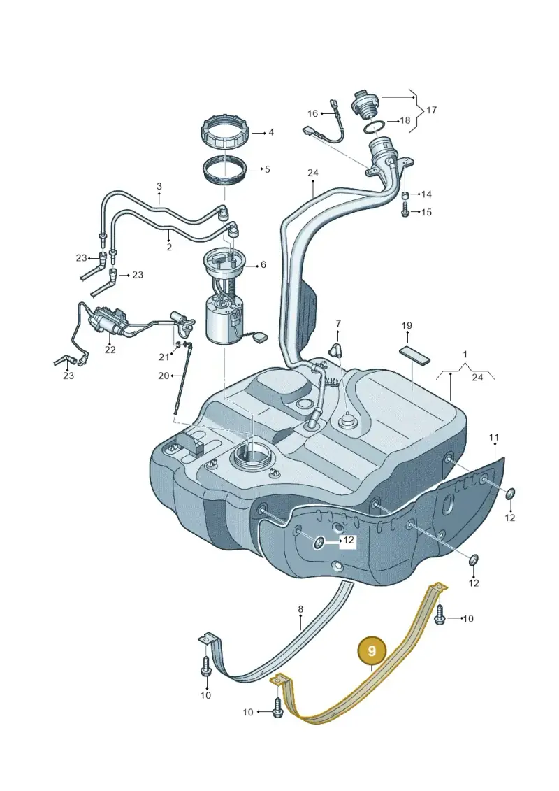 1T0201654 — Volkswagen Touran 2.0 (2010-2015) diagram 694201600, position 9