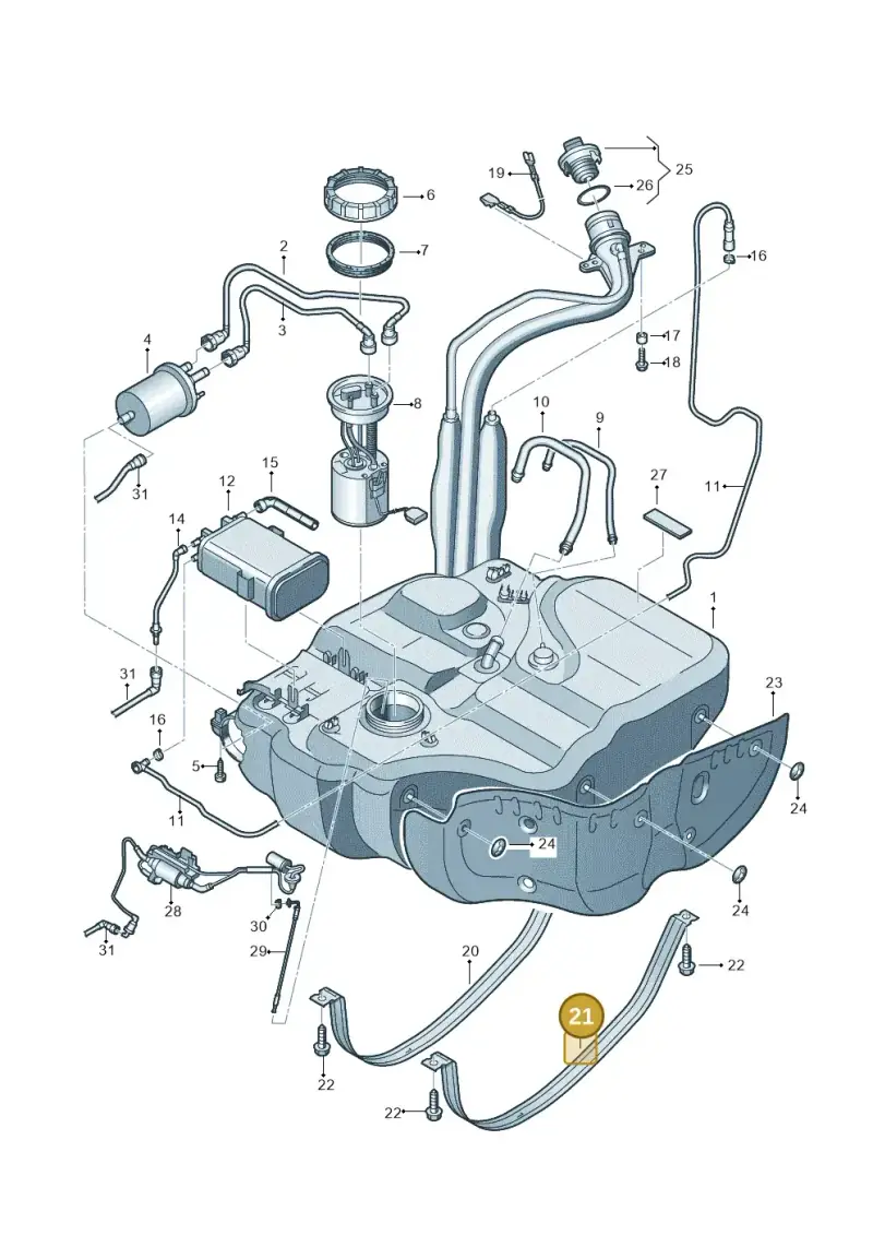 1T0201654 — Volkswagen Touran 2.0 (2010-2015) diagram 694201400, position 21