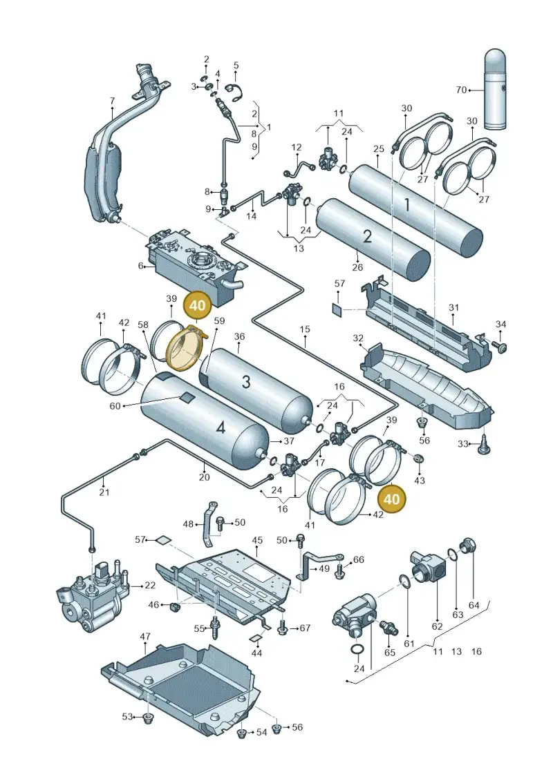 1T0201655AE — Volkswagen Touran 2.0 (2010-2015) diagram 658201080, position 40