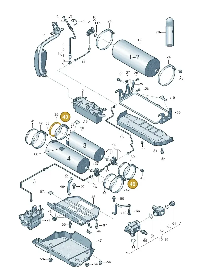 1T0201655AE — Volkswagen Touran 1.9 (2008-2010) diagram 658201090, position 40