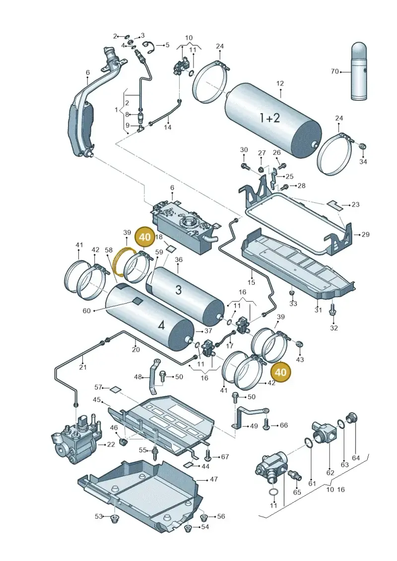 1T0201655AE — Volkswagen Touran 2.0 (2010-2015) diagram 694201090, position 40