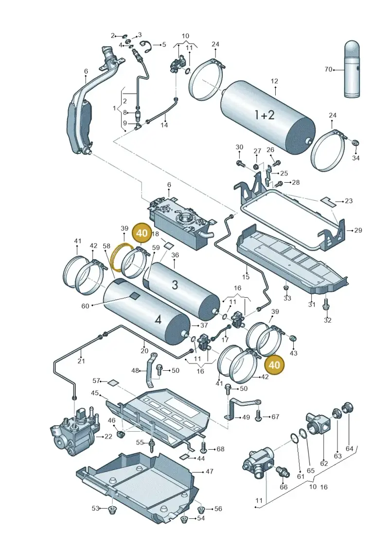 1T0201655AE — Volkswagen Touran 2.0 (2010-2015) diagram 694201100, position 40