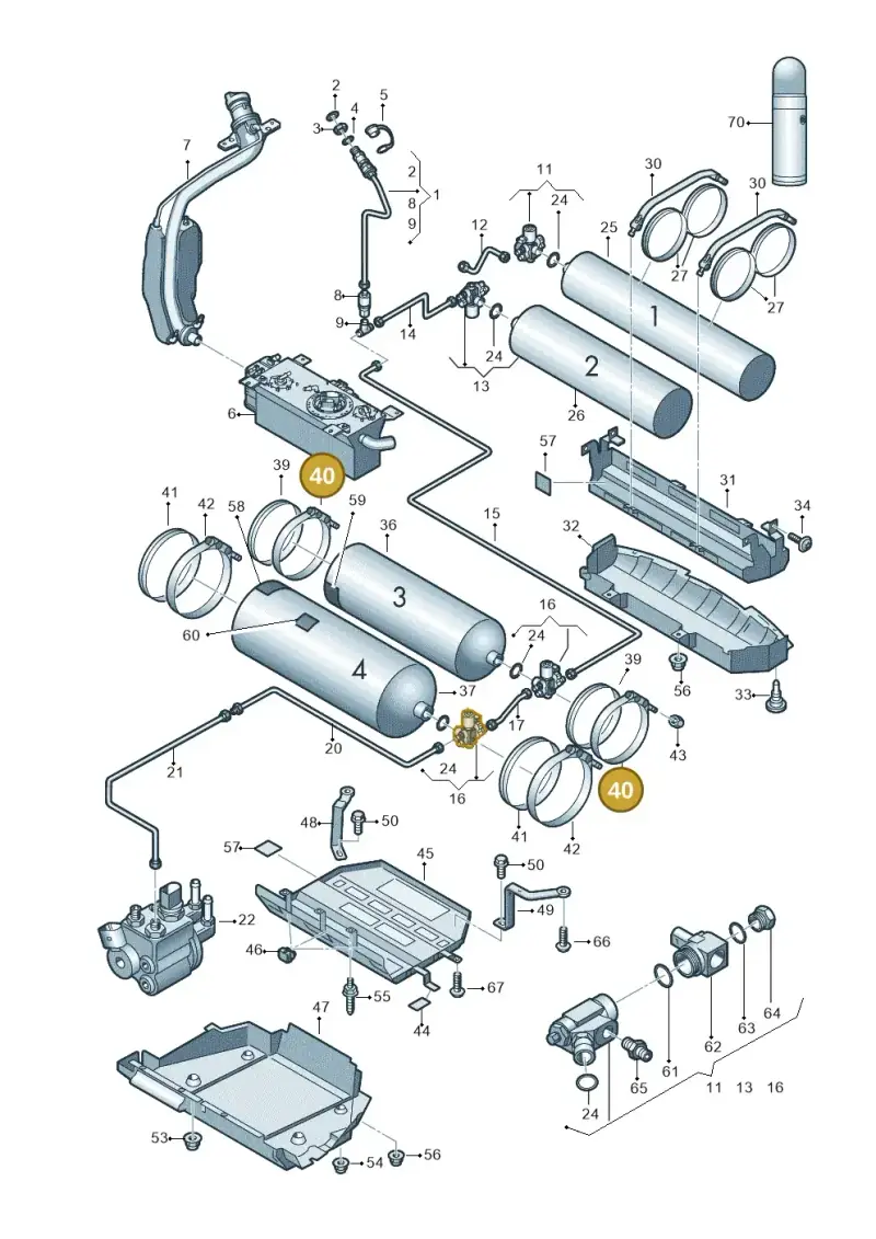 1T0201655AE — Volkswagen Touran 2.0 (2010-2015) diagram 694201070, position 40