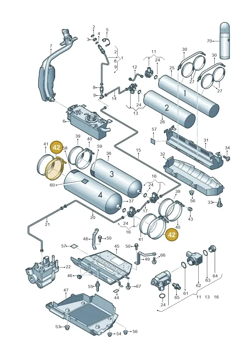 1T0201655AF — Volkswagen Touran 2.0 (2010-2015) diagram 658201080, position 42