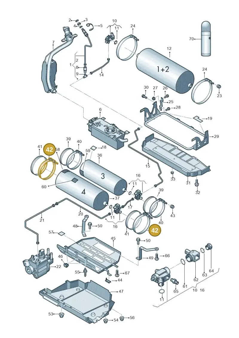 1T0201655AF — Volkswagen Touran 1.9 (2008-2010) diagram 658201090, position 42