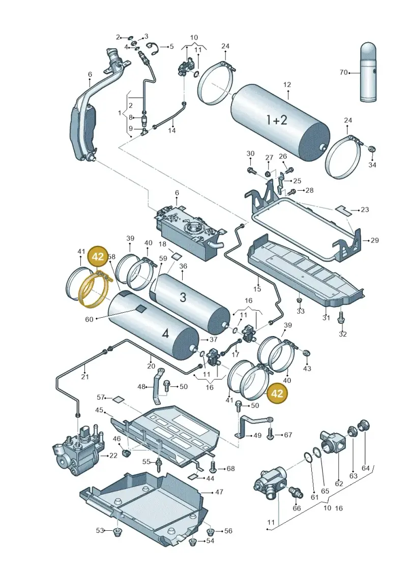 1T0201655AF — Volkswagen Touran 2.0 (2010-2015) diagram 694201100, position 42