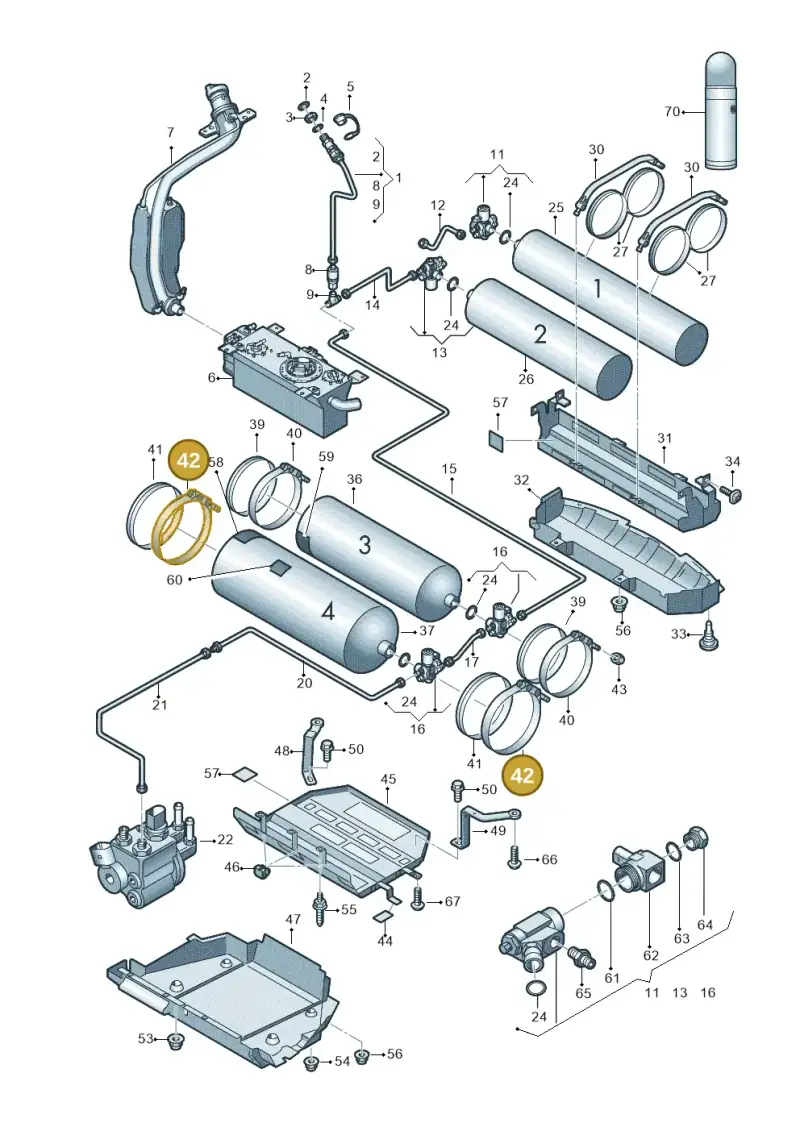 1T0201655AF — Volkswagen Touran 2.0 (2010-2015) diagram 694201070, position 42