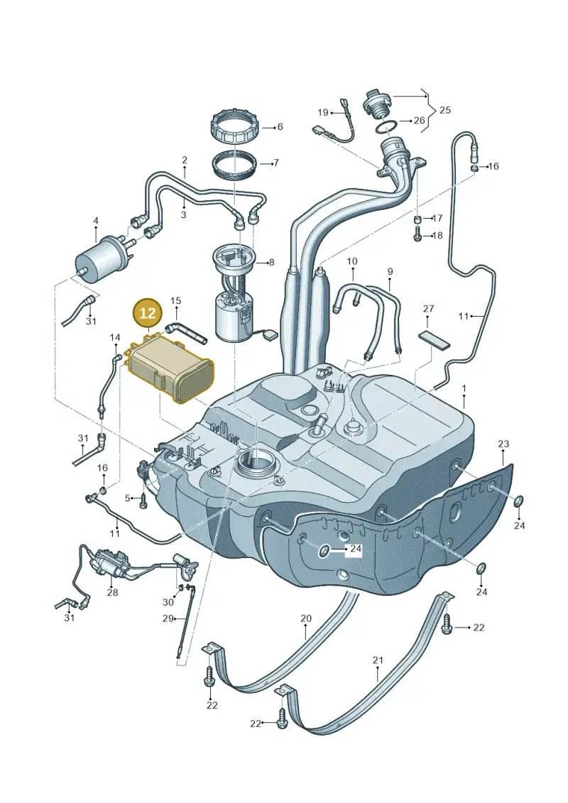 1T0201801 — Volkswagen Touran 2.0 (2010-2015) diagram 694201400, position 12