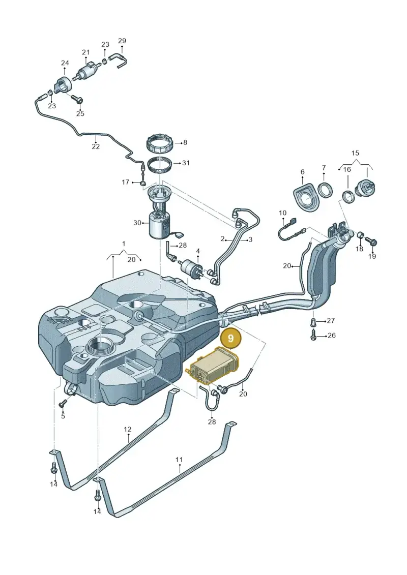 1T0201801 — Volkswagen Caddy kombi (2015-2020) diagram 866201400, position 9