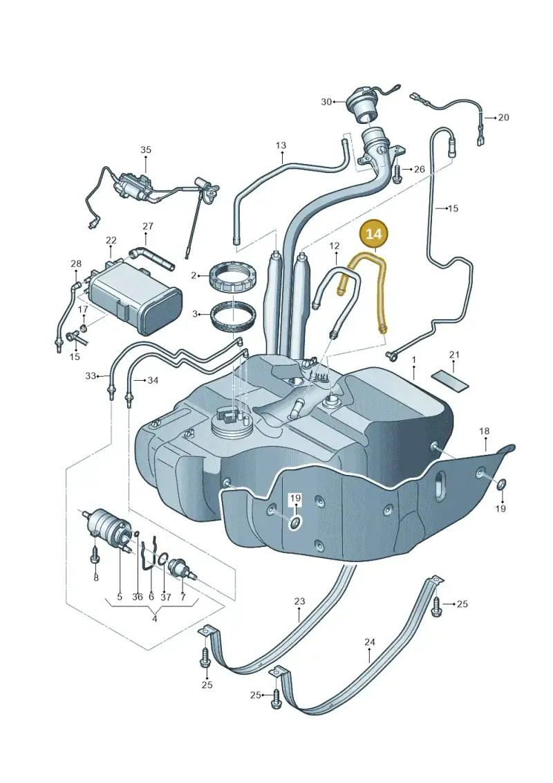 1T0201995C — Volkswagen TOURAN (2003-2005) diagram 409201050, position 14