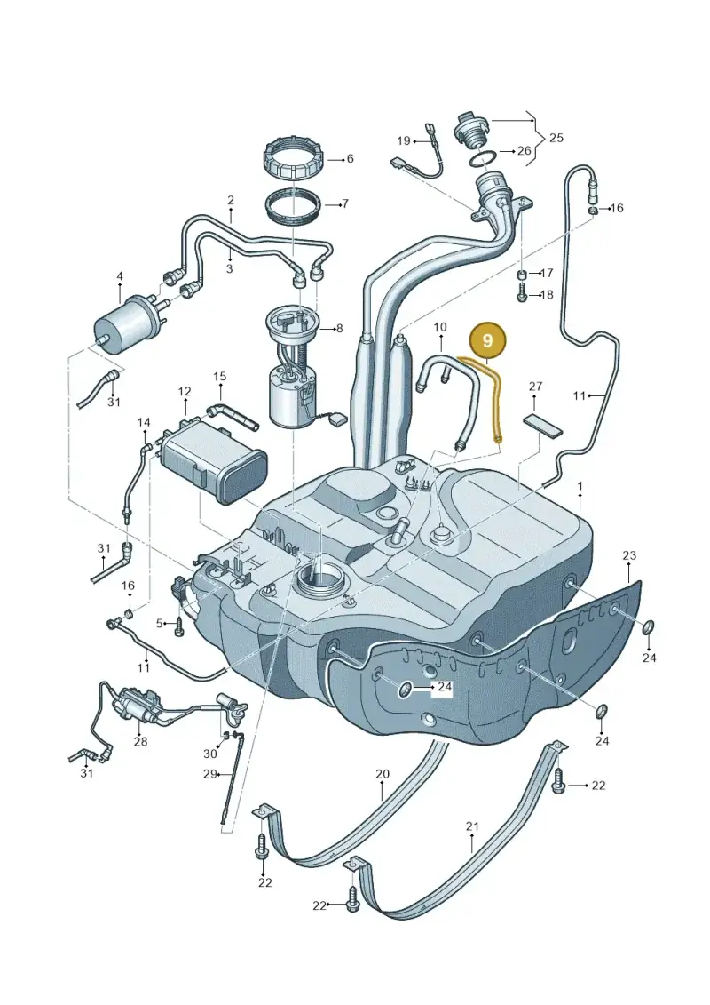 1T0201995C — Volkswagen Touran 2.0 (2010-2015) diagram 694201400, position 9